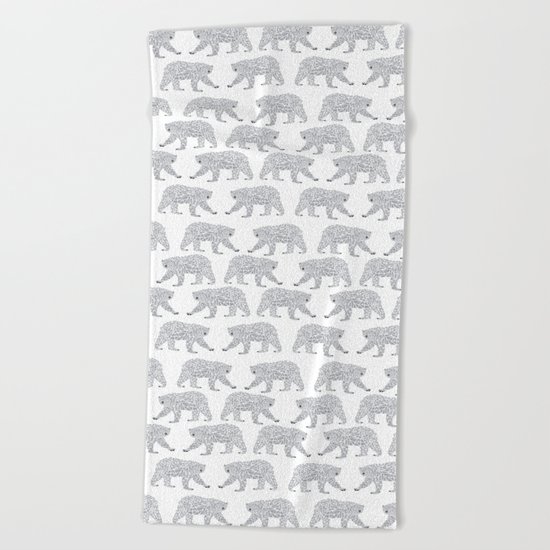 Polar Bears geometric trendy kids bear pattern print for boy or girl gender neutral Beach Towel