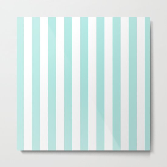 Aqua Stripes vertical- Beautiful maritime pattern Metal Print