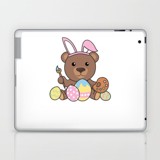 Sweet Bear At Easter With Easter Eggs As An Easter Laptop & iPad Skin