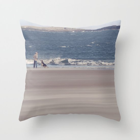 fishing with dogs... Throw Pillow