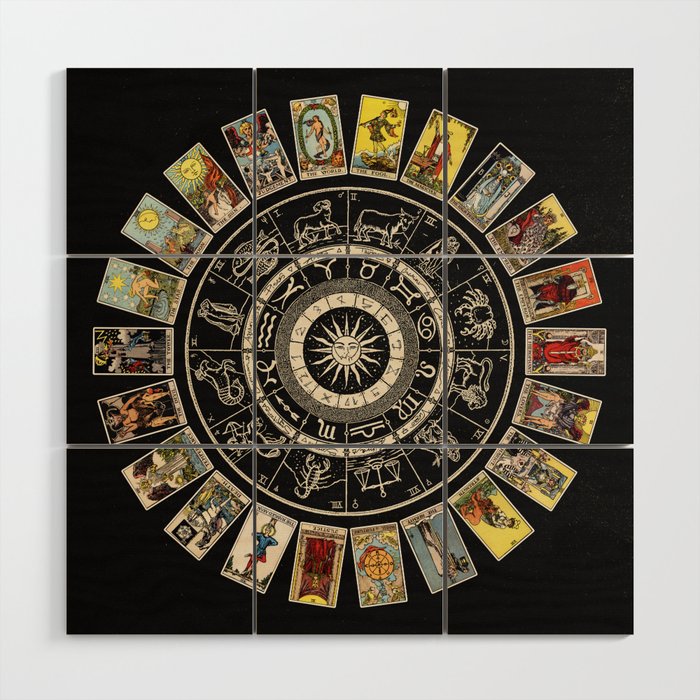 The Major Arcana & The Wheel of the Zodiac Wood Wall Art