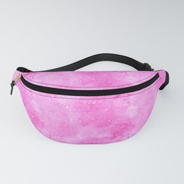 Abstract pink watercolor background. Pink color with white dots Fanny Pack