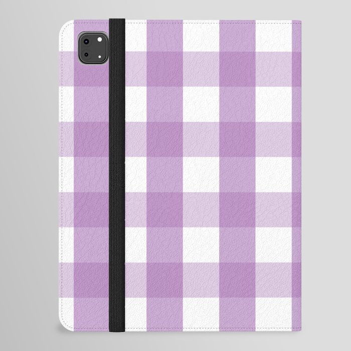 Gingham Plaid Pattern (lavender/white) iPad Folio Case