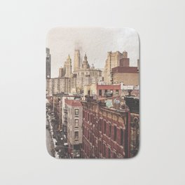 Views of NYC | Foggy Morning in New York City Bath Mat