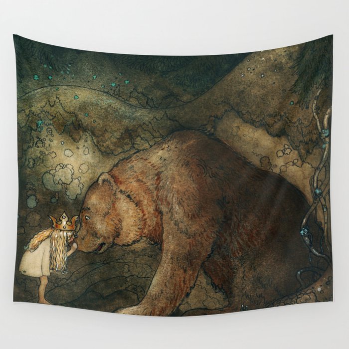 Poor Little Bear by John Bauer Wall Tapestry
