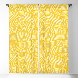 Waves in Yellow Blackout Curtain