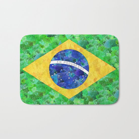 BRASIL em progresso Bath Mat