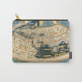 Vintage Map Print - L. Holle  1482 Ptolemy World Map Carry-All Pouch