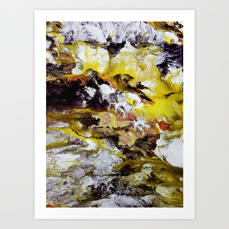 Unicorn In The Magic Forest Acrylic On Canvas Abstract Art Print