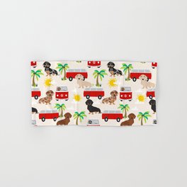 Dachshund dog beach tropical summer fun dachsie doxie lover gifts Hand & Bath Towel