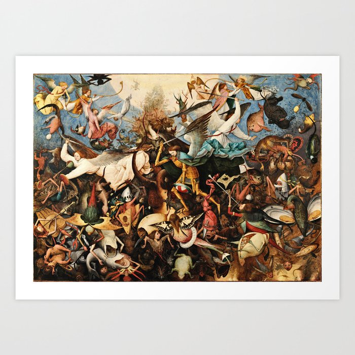 Pieter Bruegel The Elder The Fall Of The Rebel Angels 1562 Art Print by favoritepaintingsart
