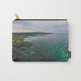 Jeju Beach Panoramic Photo Digital Download | Drone Aerial Digital Photo Beach Landscape in Jeju of Korea | Beach Panoramic View Carry-All Pouch