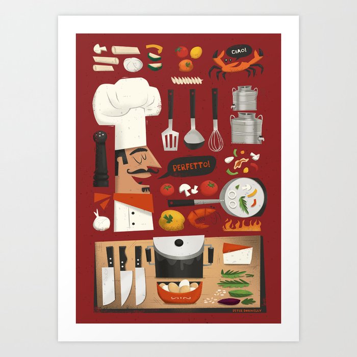 Italian Kitchen Art Print By Peterdonnelly Italian Kitchen Art Print By Peterdonnelly