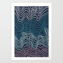 Waves Art Print | Colored Pencil, Typography, Acrylic, Street Art, Illustration, Graphite, Abstract, Concept, Pop Art, Black And White 