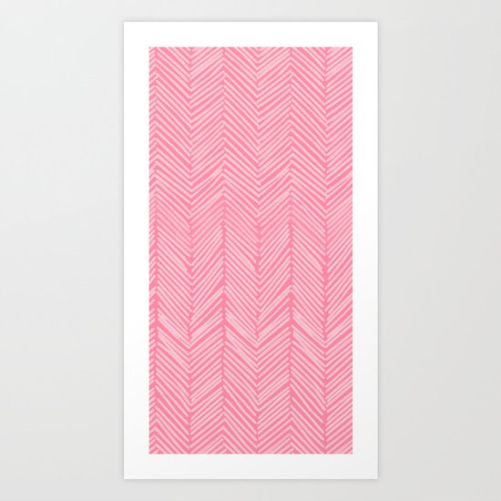 Freeform Arrows in lipstick Art Print