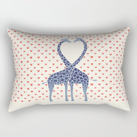 Giraffes in Love - a Valentine's Day illustration Rectangular Pillow