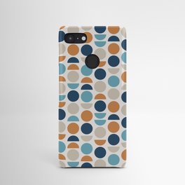 Phases of the Moon Mid Century Modern Boho Orange Sienna Navy Blue Turquoise Aqua Teal Gray Grey Android Case