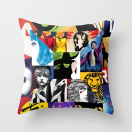 Musicals Collage Throw Pillow