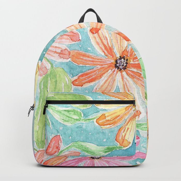 Watercolor Daisies Design Backpack