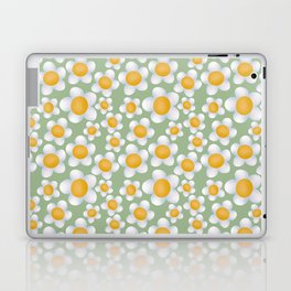 White Flower Illustrated Pattern Laptop Skin