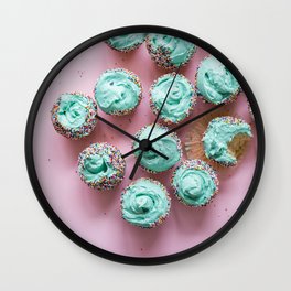 Blue Cupcakes Wall Clock