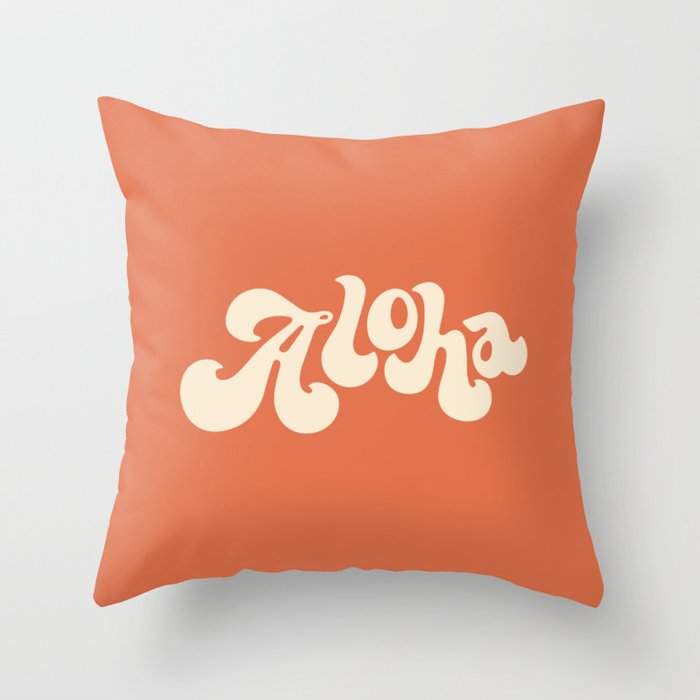 Aloha orange Throw Pillow