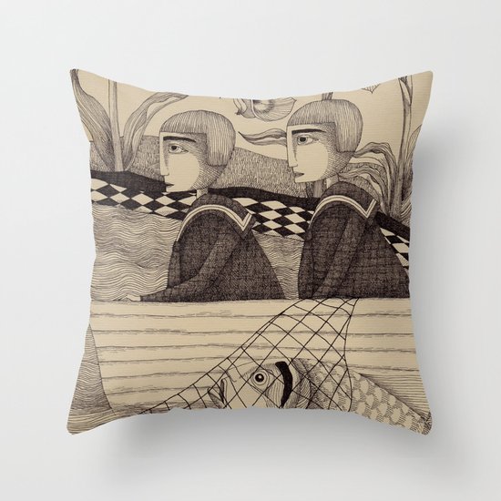 The Golden Fish (2) Throw Pillow