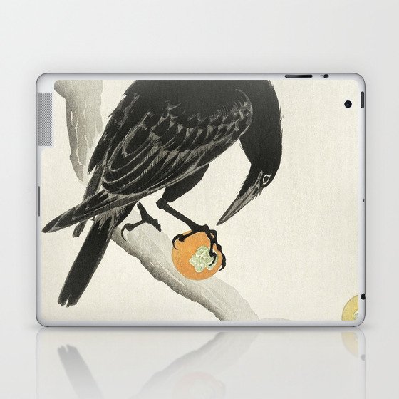 Koson Ohara - Crow with Kaki Fruit - Japanese Vintage Ukiyo-e Woodblock Painting Laptop & iPad Skin