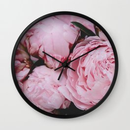 Feminine Pink Roses Wall Clock