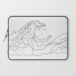Minimal Line Art Ocean Waves Laptop Sleeve