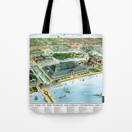 Chicago-Illinois-1893 vintage pictorial map Tote Bag