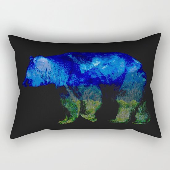 Grizzly in the Shadows Rectangular Pillow