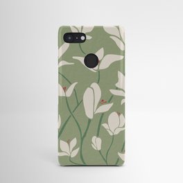Vintage Tokoyo Flower In Green And White Android Case