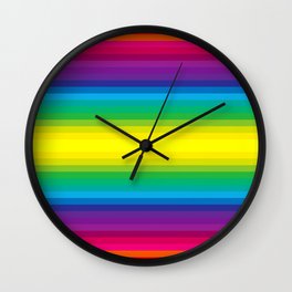 Rainbow Stripes I Wall Clock