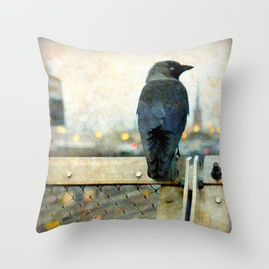 City bird Throw Pillow