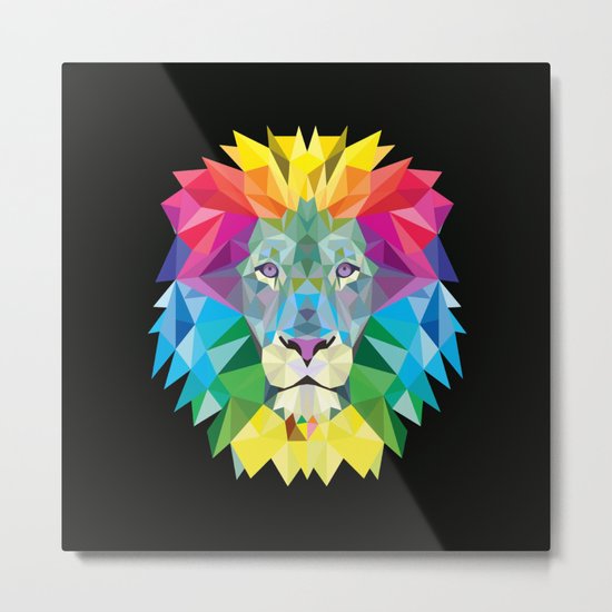 High Color Lion Metal Print