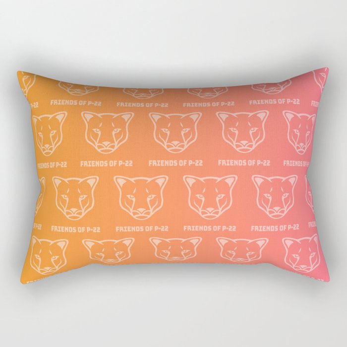 P22 Mountain Lion Pink & Orange Wrapping Paper Rectangular Pillow
