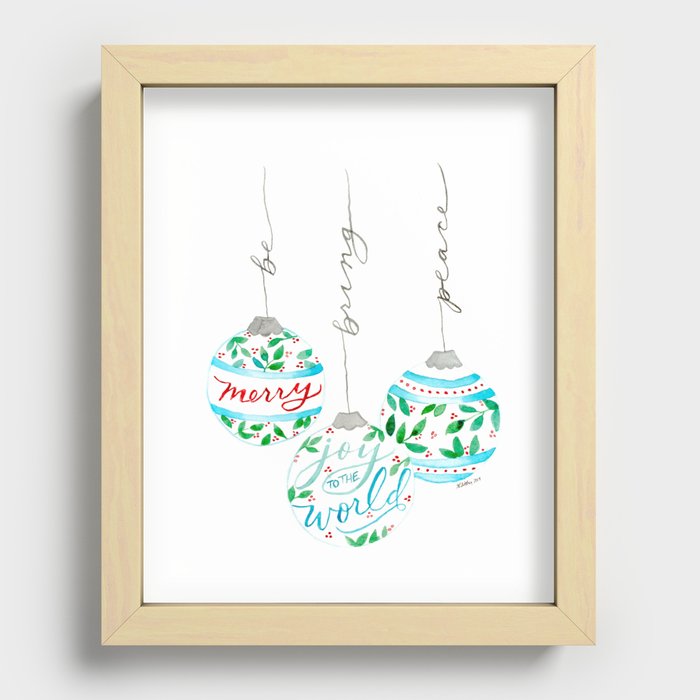 Hoilday Ornaments Recessed Framed Print