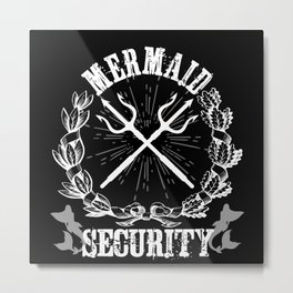Mermaid Security Merman Merdad Design Motif Metal Print | Scaly, Mermaid, Party, Graphicdesign, Poseidon, Water, Beach, Mermaids, Merman, Fin 