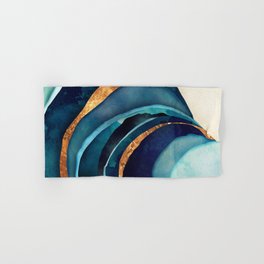 Abstract Blue with Gold Hand & Bath Towel