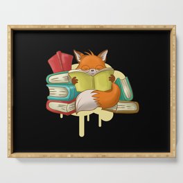 Fox Book Reading Books Serving Tray