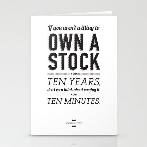 Buffett | Own a Stock | Typography | White Stationery Cards