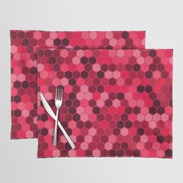 Red & Brown Color Hexagon Honeycomb Design Placemat