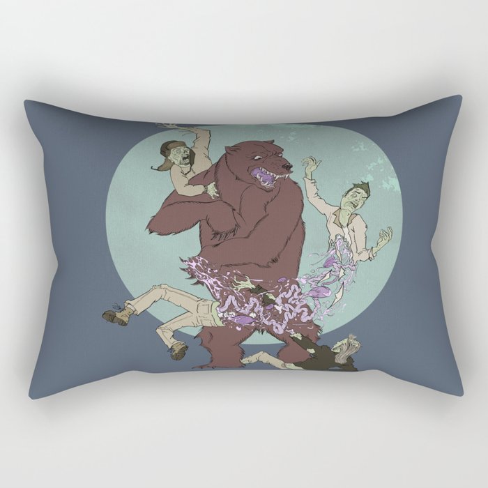 Bear VS Zombies Rectangular Pillow