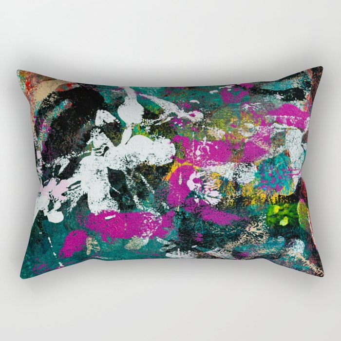 The Heart of it: A colorful street art inspired design with neon highlights by Alyssa Hamilton Art Rectangular Pillow
