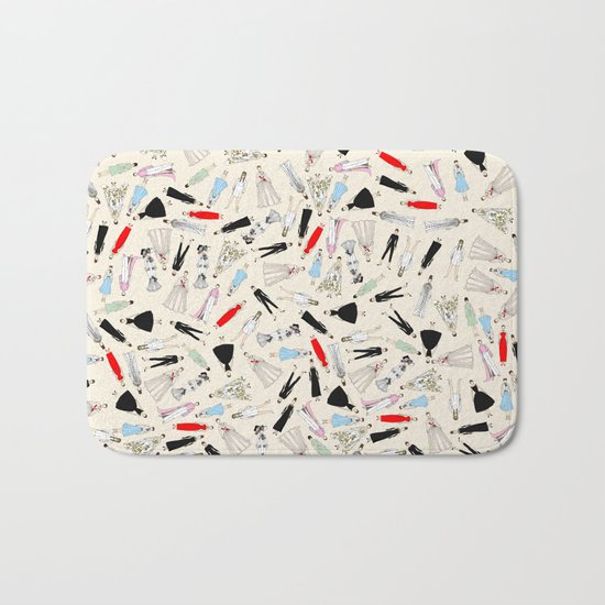 Audrey Fashion Vintage Retro in Cream Bath Mat