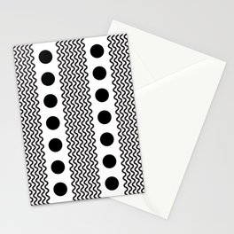 Squiggles and Dots - Abstract Black & White Pattern Stationery Card