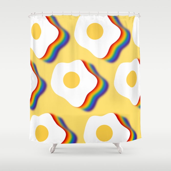 Rainbow fried egg pattern 4 Shower Curtain