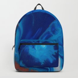 Fluid Nature - Blue Smoke - ABstract Acylic Pour Art Backpack | Genie, Blue, Navy, Painting, Pattern, Wispy, Marbled, Acrylicpour, Majzlik, Vapour 
