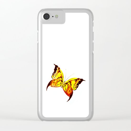 yellow butterfly Clear iPhone Case